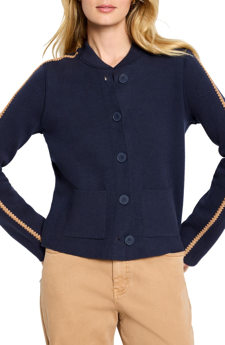 NIC+ZOE Dashing Dusk Cotton Blend Cardigan, Alternate, color, Dark Indigo