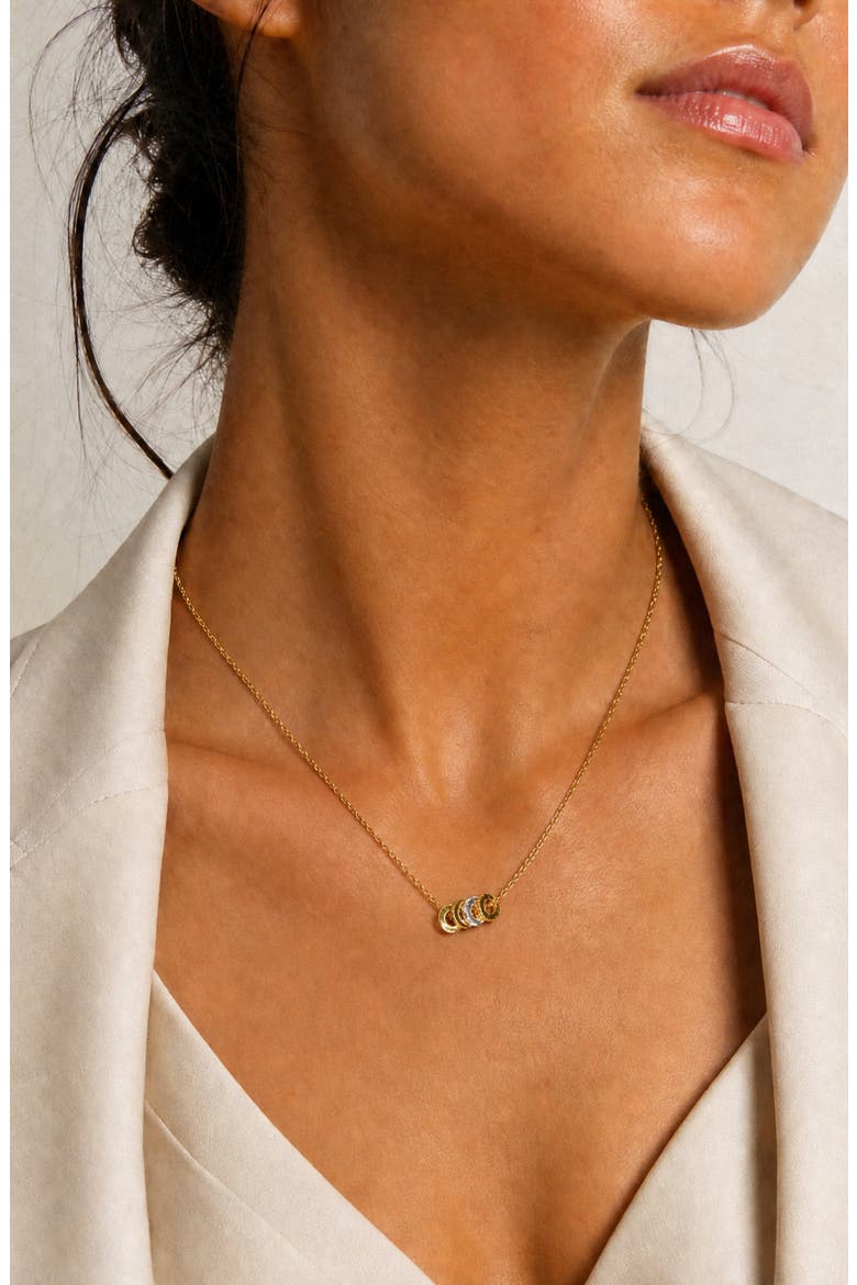 Two-Tone Coin Edge Pendant Necklace, Alternate, color, GOLD/ SILVER