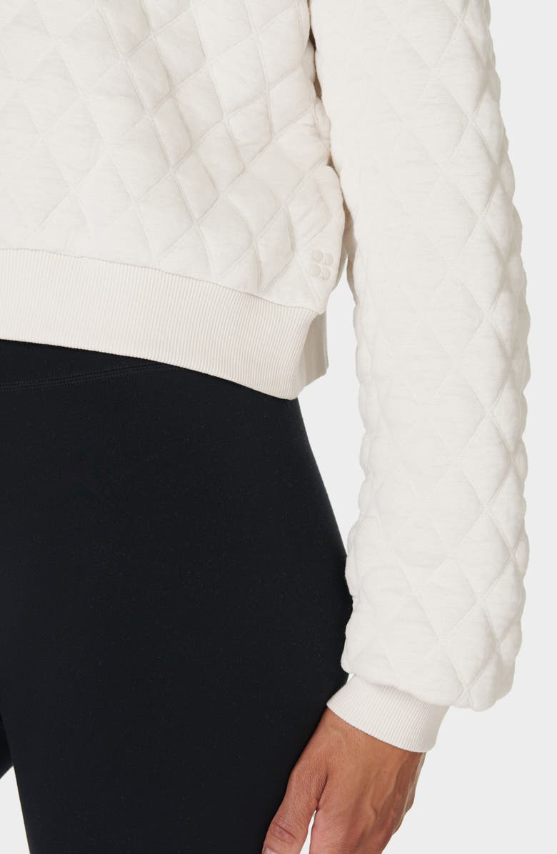 Sweaty Betty Sandwash Quilted Hoodie, Alternate, color, Marble White