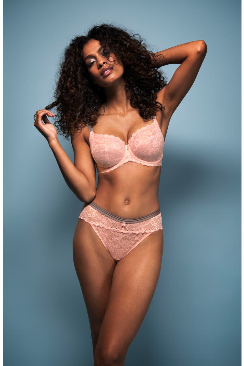 Offbeat Underwire Side Support Bra, Alternate, color, ROSEHIP
