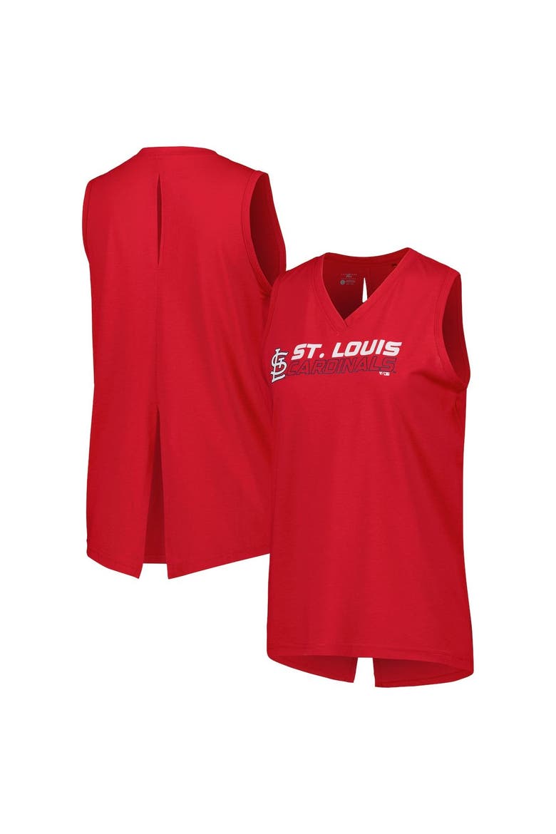 Women's Levelwear  Red St. Louis Cardinals Paisley Chase V-Neck Tank Top, Main, color, Red