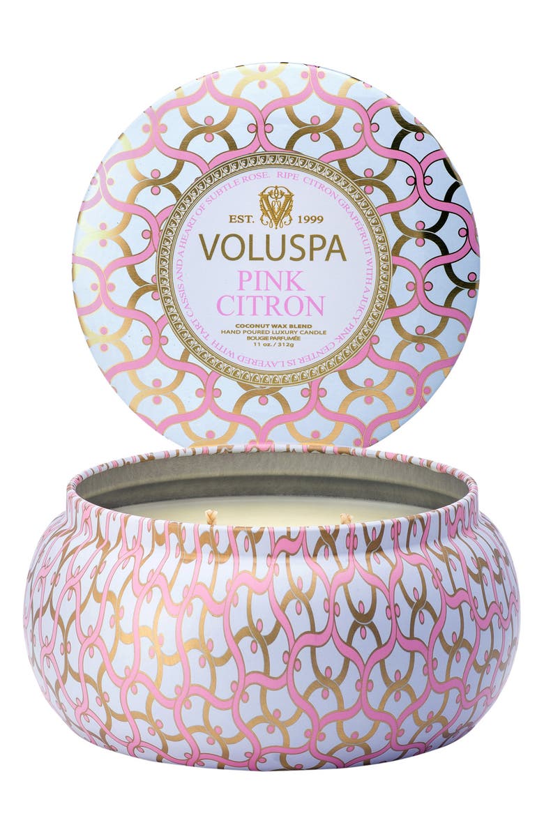 Voluspa Maison Blanc Pink Citron Maison Metallo 2-Wick Candle, Alternate, color, 