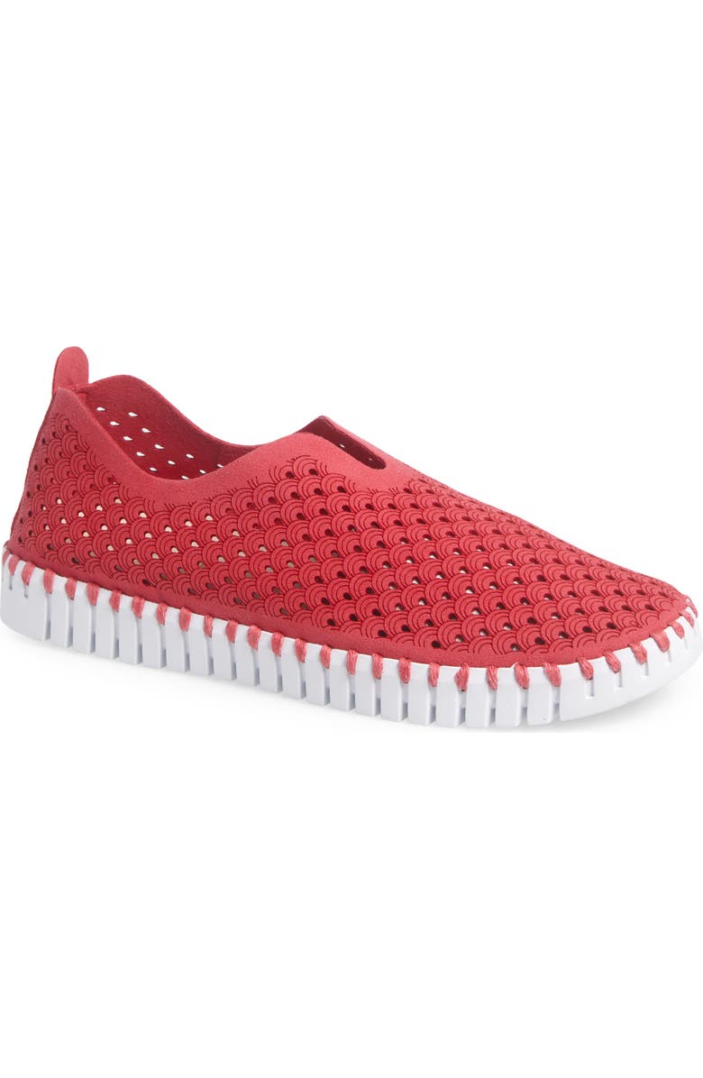 Ilse Jacobsen Tulip 139 Perforated Slip-On Sneaker, Main, color, Viva Magenta