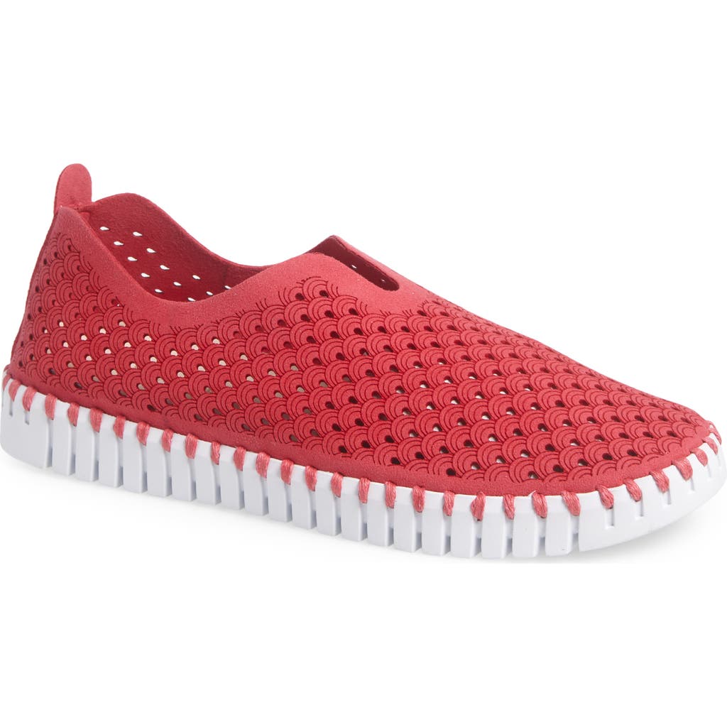 Ilse Jacobsen Tulip 139 Perforated Slip-on Sneaker In Viva Magenta