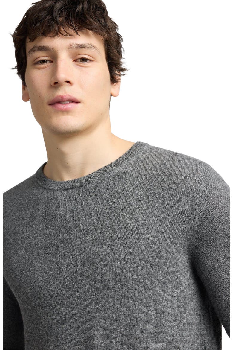 Crewneck Cashmere Sweater, Alternate, color, Heather Charcoal