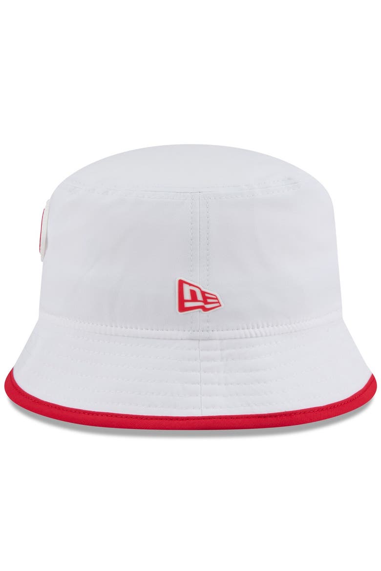 Men's New Era  White Kansas City Chiefs 2025 NFL Training Camp Stretch Bucket Hat, Alternate, color, White