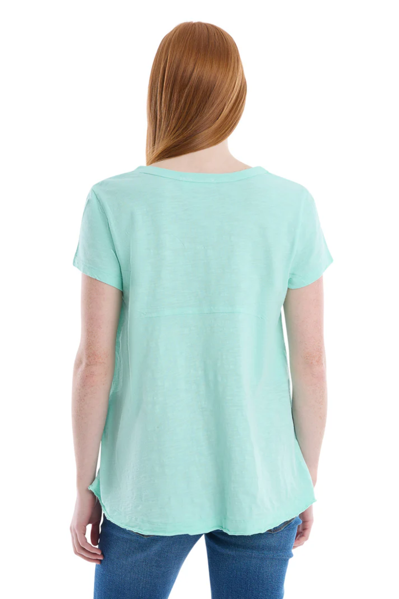 Short Sleeve Placket Hi-Lo Tee, Alternate, color, Cabbage