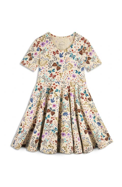 Organic Cotton Short Sleeve Print Twirl Dress