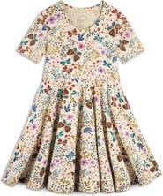 Mightly Organic Cotton Short Sleeve Print Twirl Dress