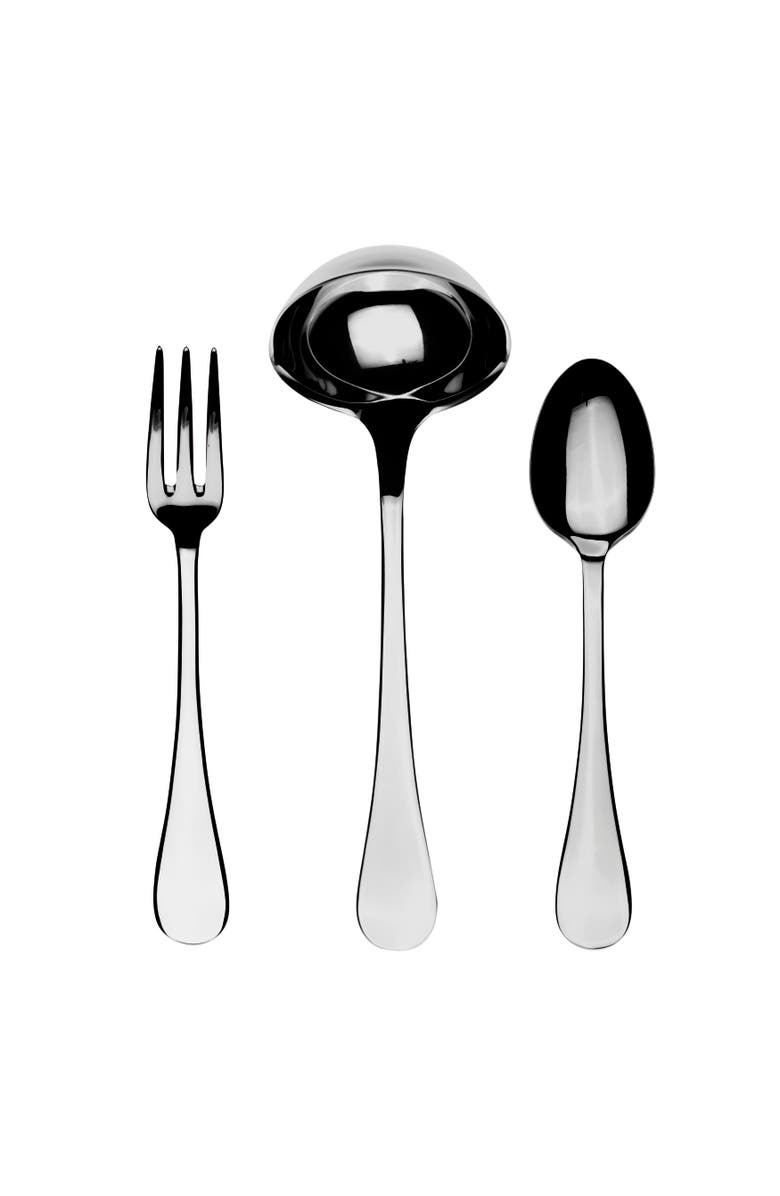 Mepra Brescia Serving Set - 3 Pieces, Main, color, Silver