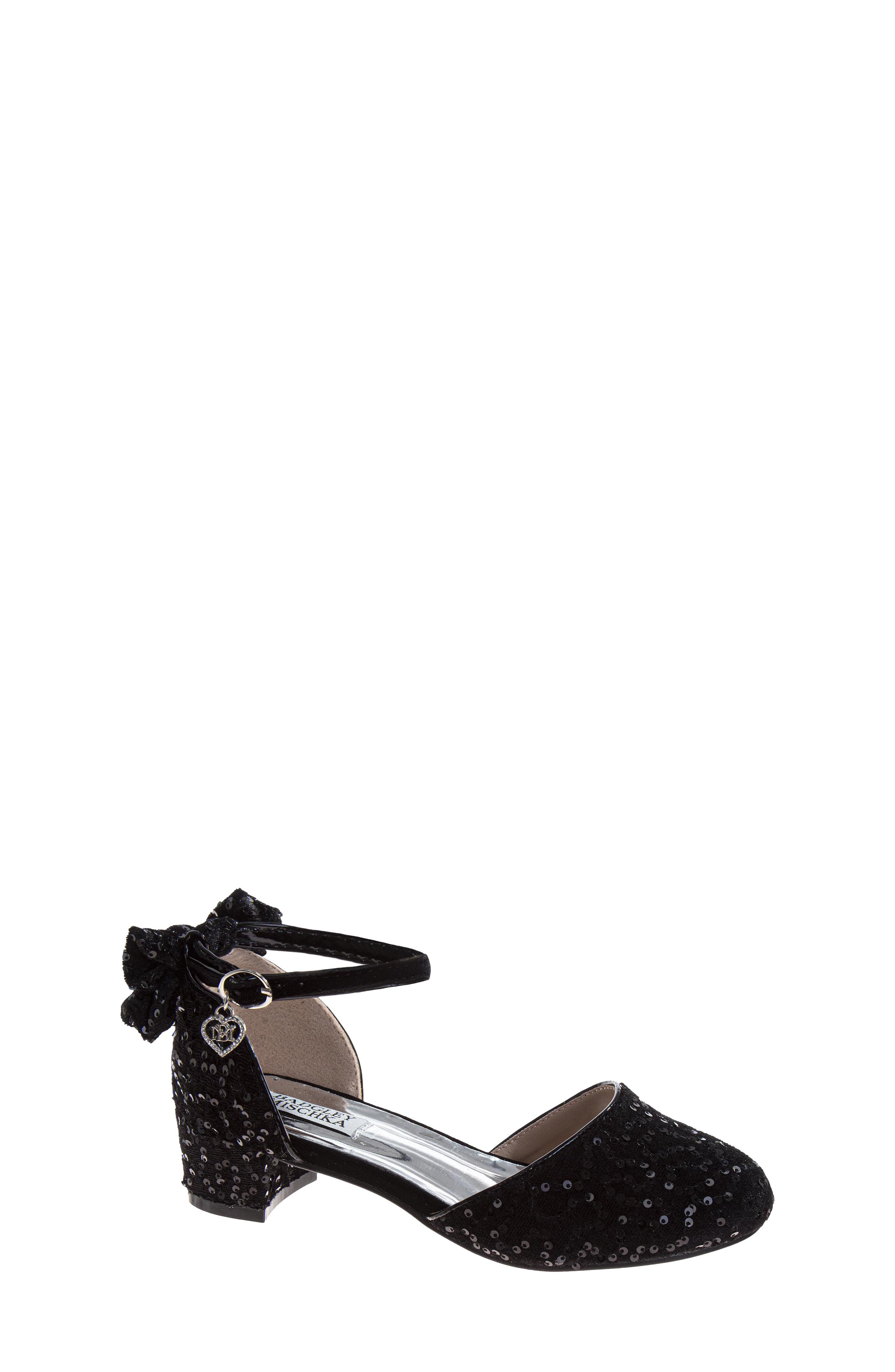 Kids' Velvet d'Orsay Pump, Main, color, BLACK VELVET