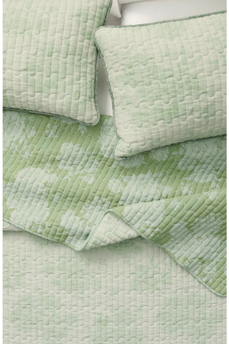 Floral Cotton Quilt & Sham Set, Main, color, EUCALYPTUS