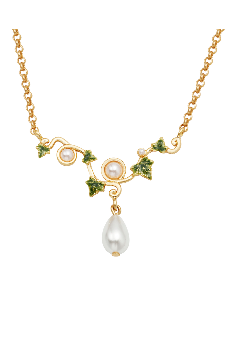 Ivy & Pearl Necklace, Main, color, Gold