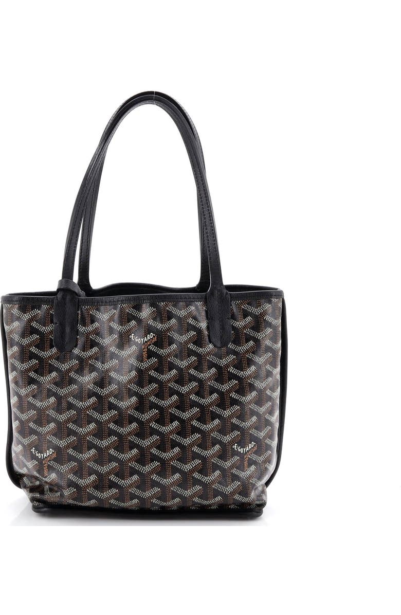 Pre-Owned Goyard Anjou Reversible Tote Coated Canvas Mini, Alternate, color, Black
