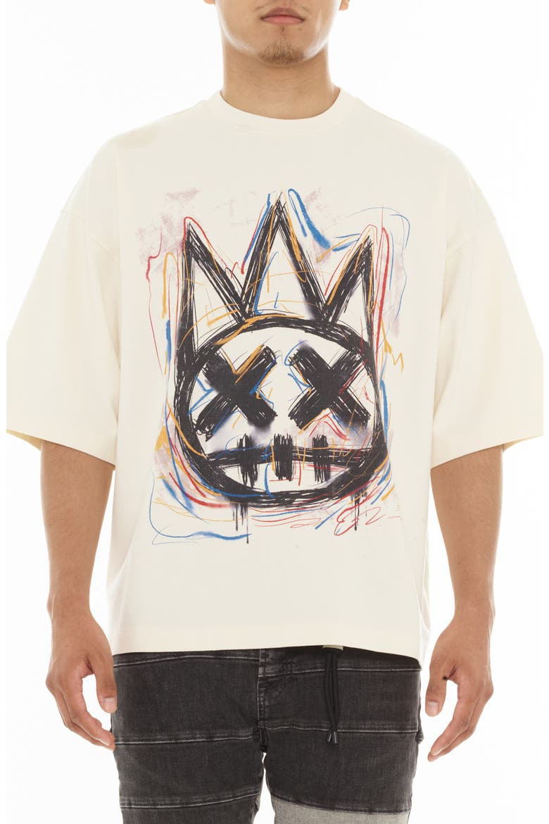 Oversized Cotton Graphic T-Shirt, Main, color, WINTER WHITE