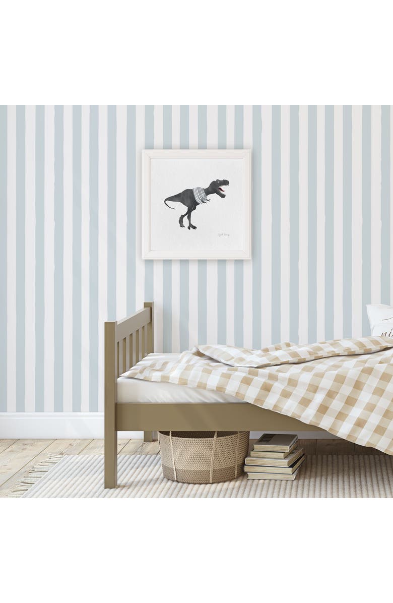 Ramus & Co Dino Stripes Framed Museum Quality 12" x 12" Art Print, Alternate, color, Multicolored