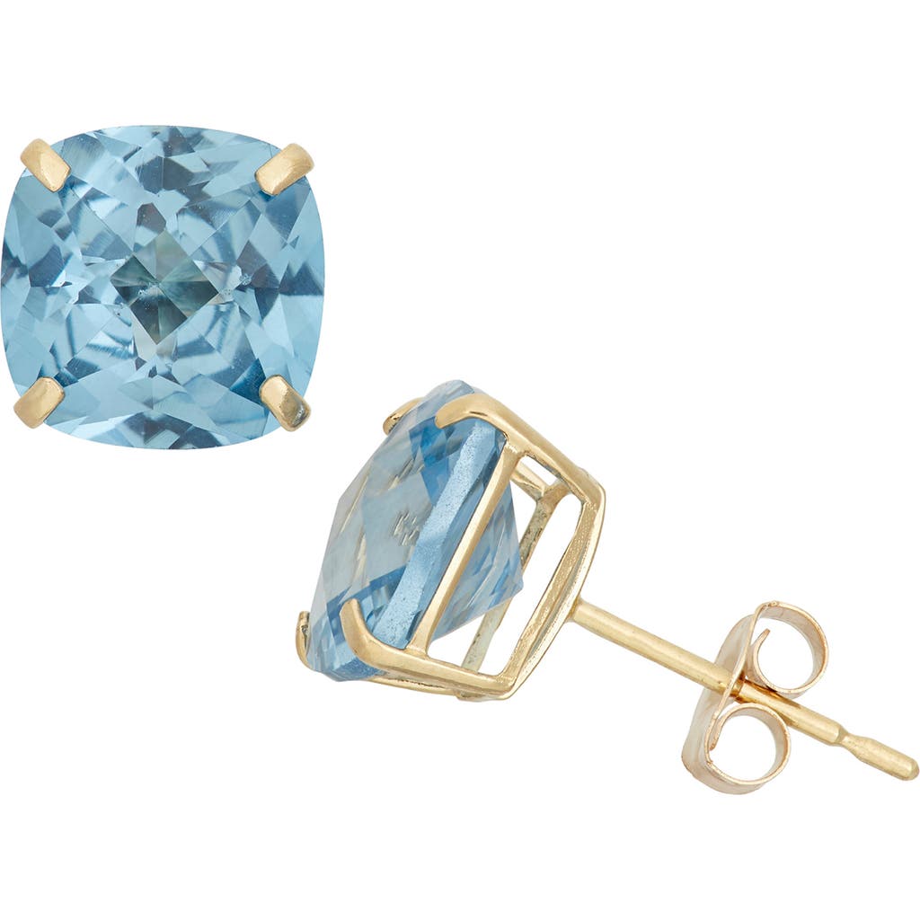 Fzn 10k Gold Solitaire Garnet Stud Earrings