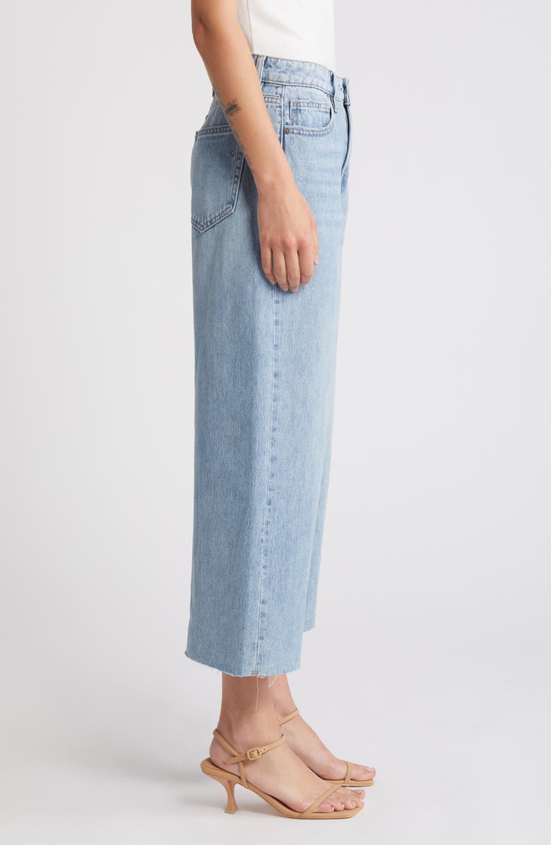 HIDDEN JEANS High Waist Raw Hem Crop Wide Leg Jeans, Alternate, color, 
