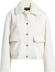 Bernardo Faux Shearling Lined Crop Jacket