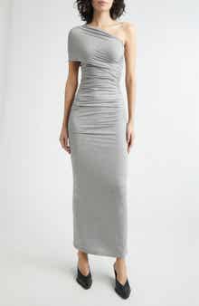 One-Shoulder Twisted Jersey Dress