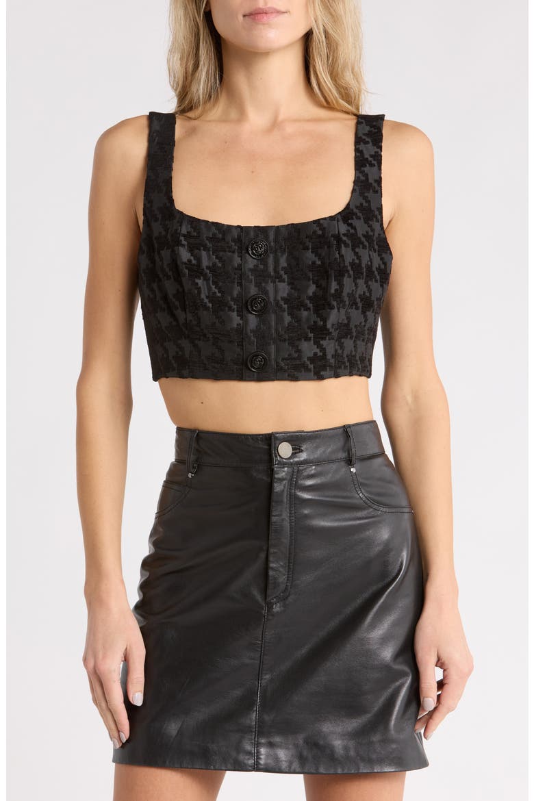 Maylin Bralette Top, Main, color, BLACK/ BLACK HOUNDSTOOTH