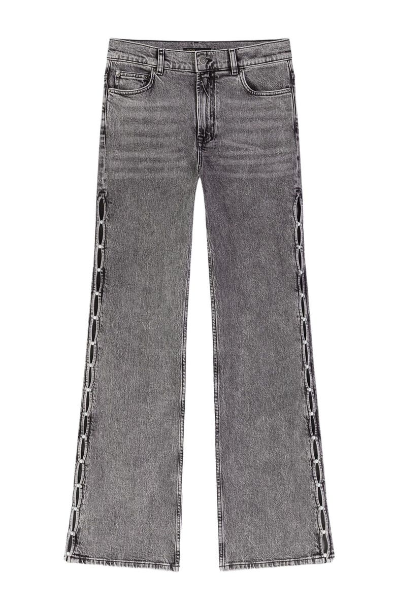 maje Beaded wide-leg jeans, Alternate, color, Grey