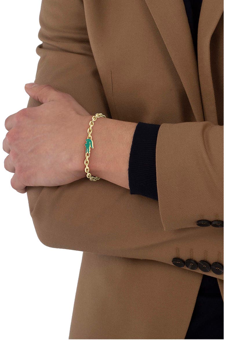 Arthor Crocodile Chain Bracelet, Alternate, color, GOLD