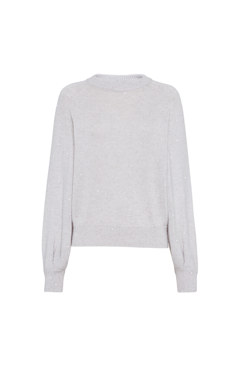 Brunello Cucinelli Cashmere and silk diamond yarn sweater, Main, color, Cool Beige