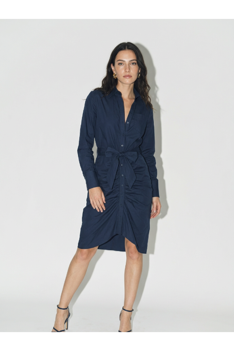 The Wrap Front Dress, Alternate, color, Navy