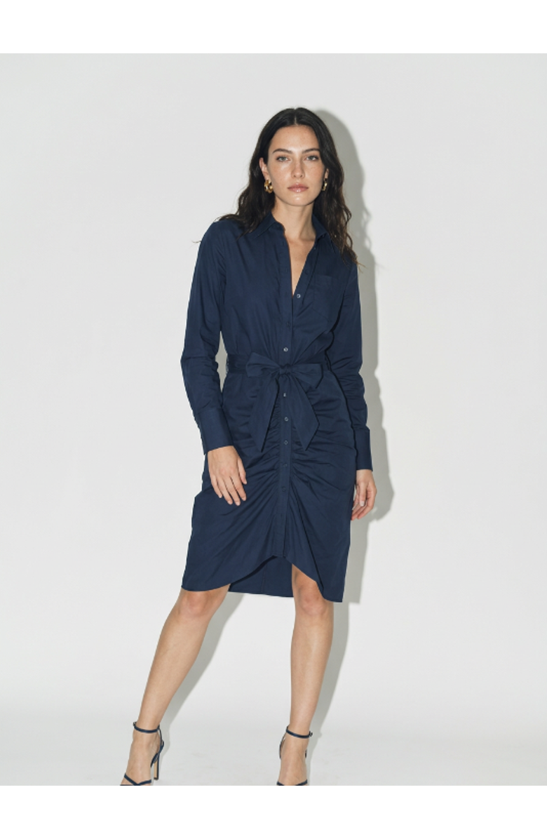 The Shirt by Rochelle Behrens The Wrap Front Dress, Alternate, color, Navy
