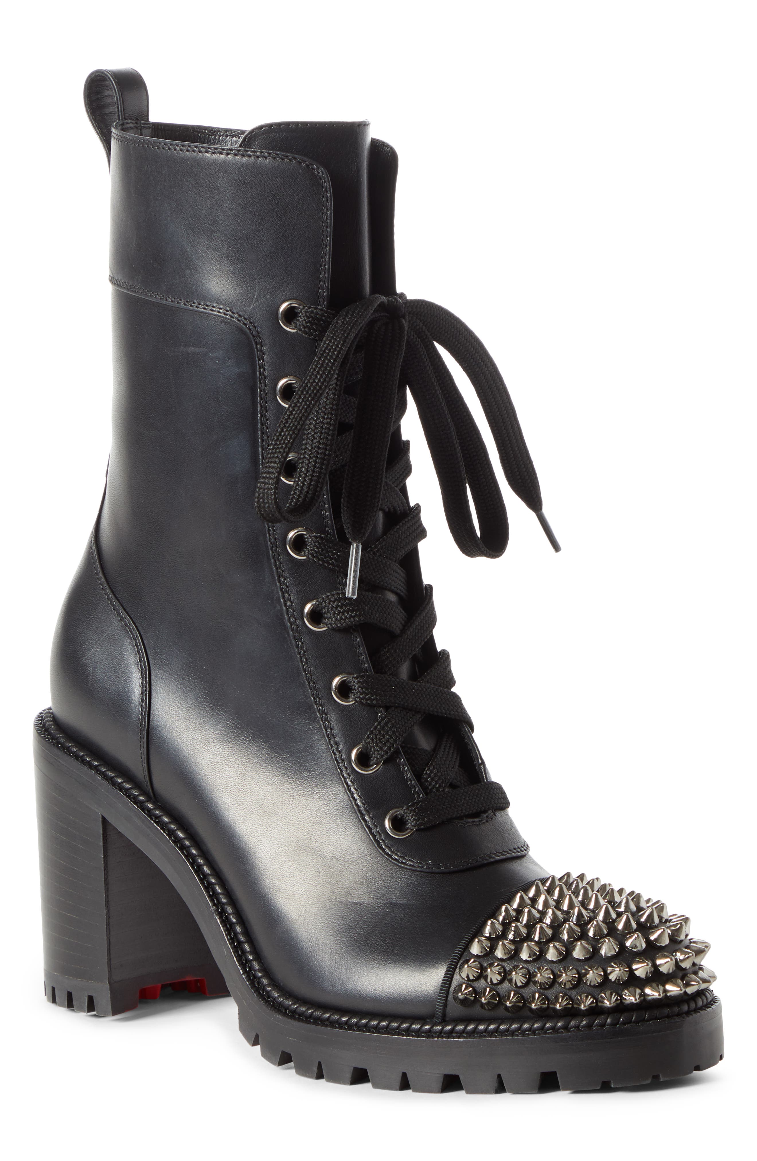 Christian Louboutin Spike Cap Toe Boot, Main, color, 