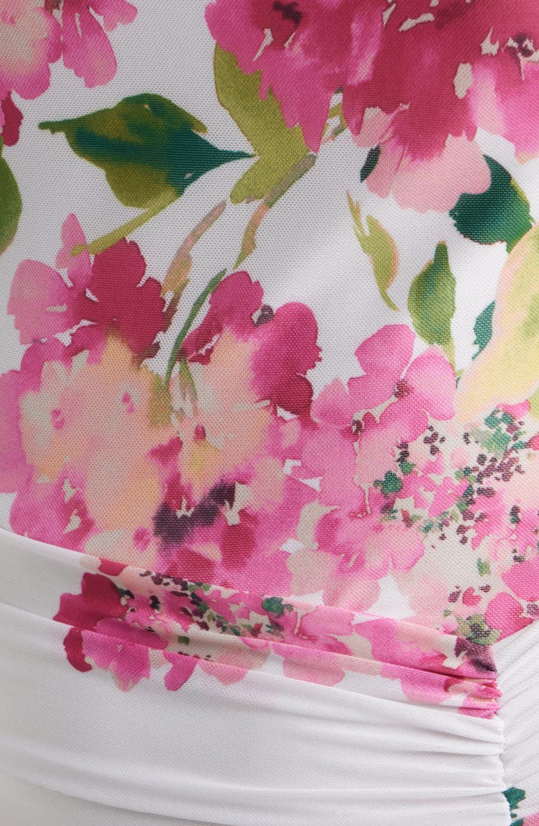 Eliza J Floral Ruched Gown, Alternate, color, Pink Multi