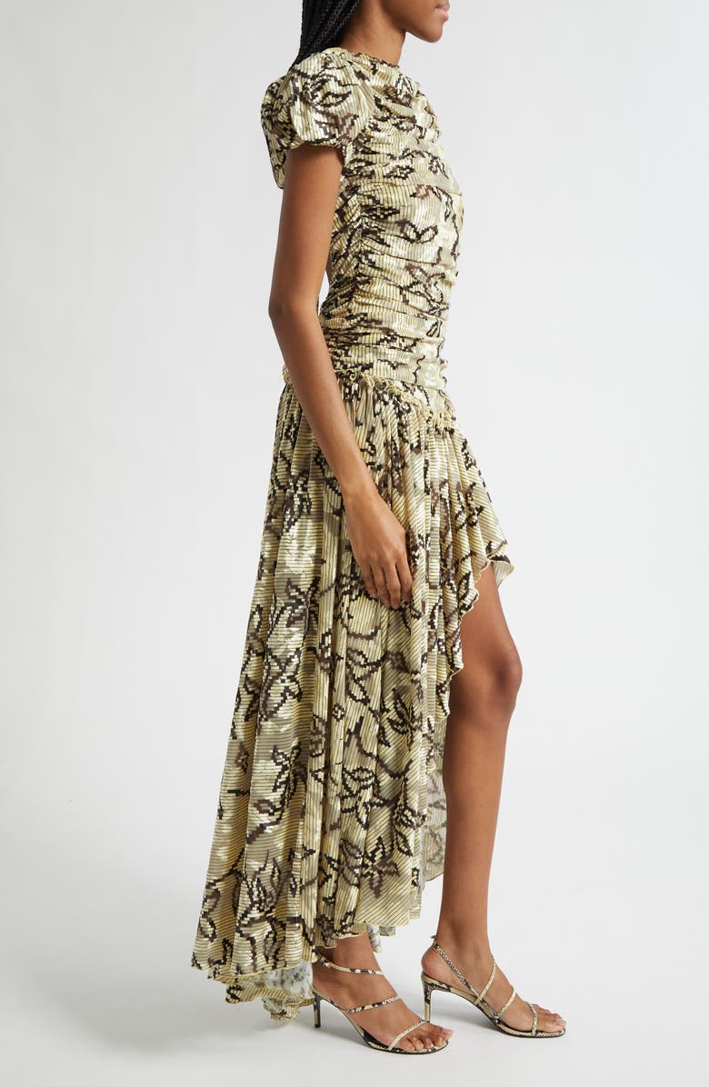 Siedrés Adeline Floral Open Back Maxi Dress, Alternate, color, Ecru/ Brown