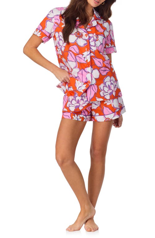 Bedhead Pajamas Print Stretch Organic Cotton Jersey Short Pajamas In Gardenia