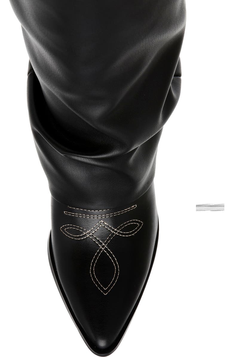 Steve Madden Lassy Ruched Pointed Toe Western Boot, Alternate, color,