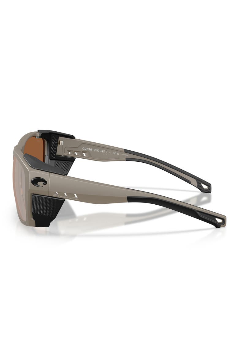 King Tide 6 58mm Polarized Rectangular Sunglasses, Alternate, color, SAND / COPPER SILVER