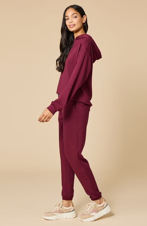 Softies Athleisure Dreamtech Oversize Hoodie Lounge Set In Burgundy