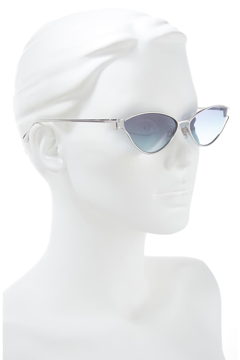61mm Cat Eye Sunglasses, Alternate, color, SILVER