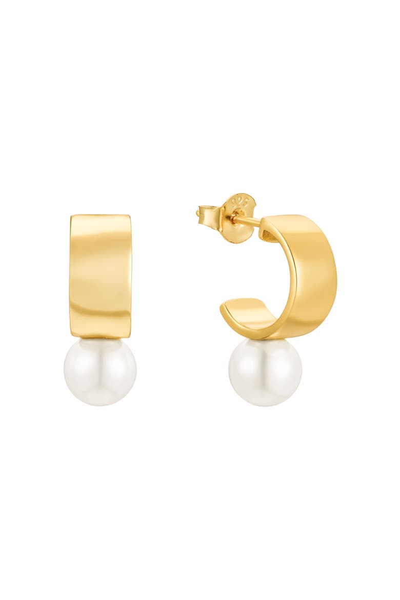Leah Pearl Hoops, Main, color, Gold