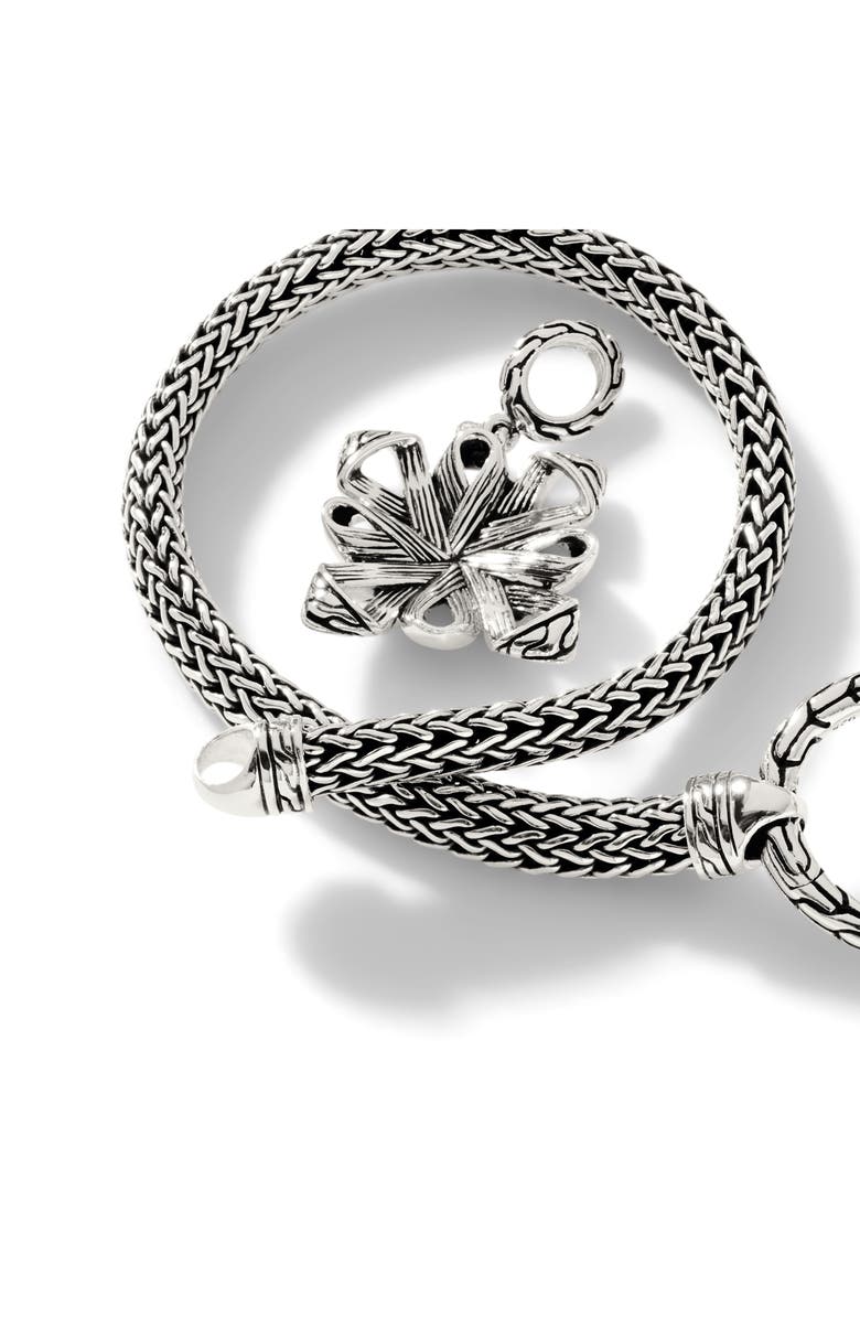 John Hardy Classic Chain Floral Pendant Rope Bracelet, Alternate, color, Silver