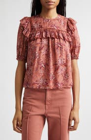 Ulla Johnson Jodie Puff Sleeve Floral Top
