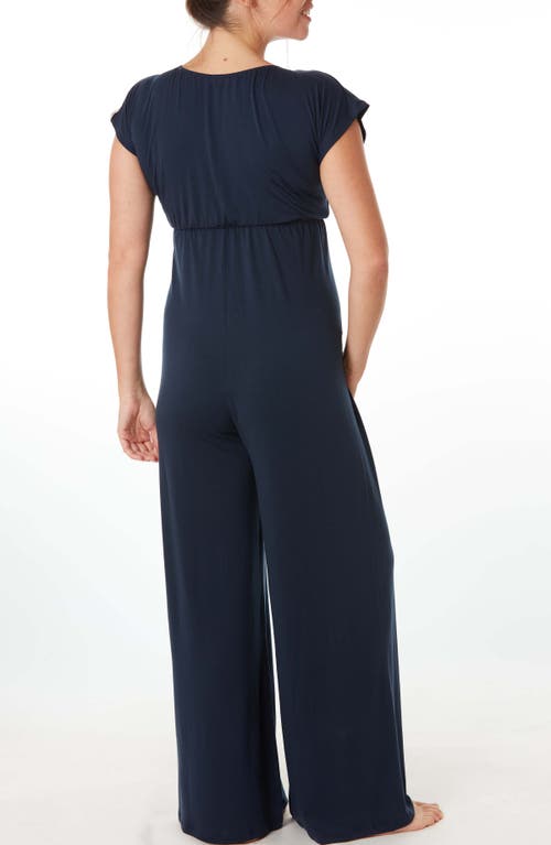 Cache Coeur Origin Pregnancy And Nursing Jumpsuit In Blue