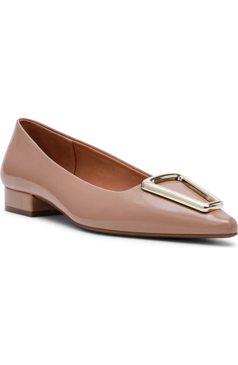 Anne Klein Cavina Pointed Toe Flat, Main, color, Nude Patent