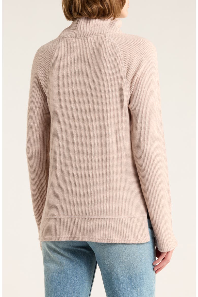 Cozy Cowl Neck Long Sleeve Waffle Knit Top, Alternate, color, BEIGE