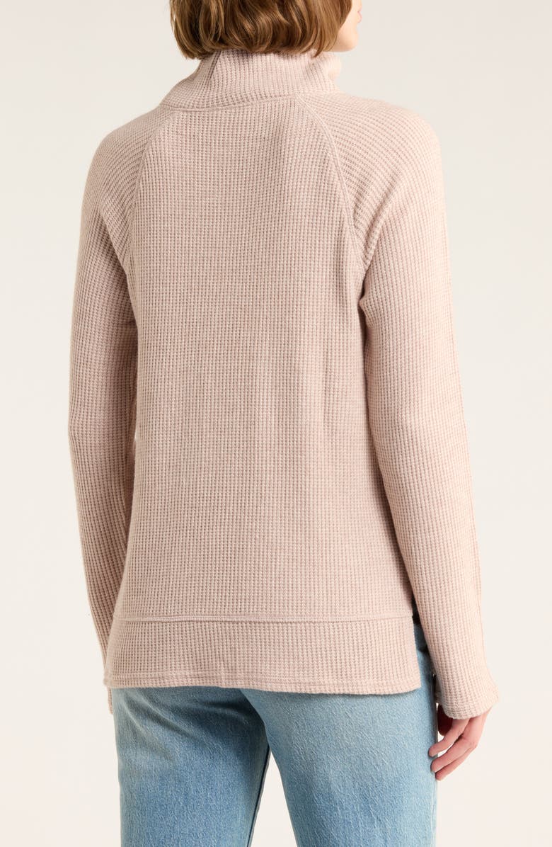 Caslon<sup>®</sup> Cozy Cowl Neck Long Sleeve Waffle Knit Top, Alternate, color, Beige