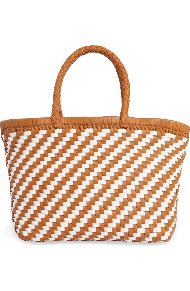 vineyard vines Woven Leather Mini Tote, Main, color,