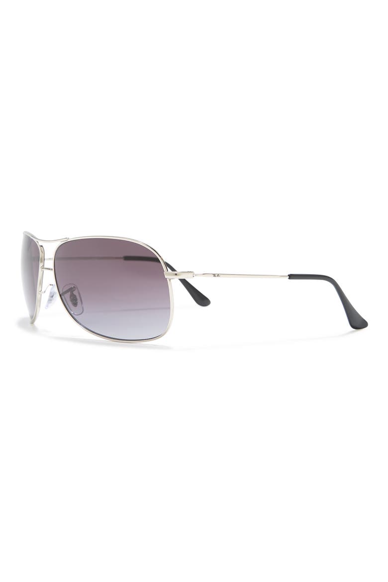 64mm Aviator Sunglasses, Alternate, color, SILVER