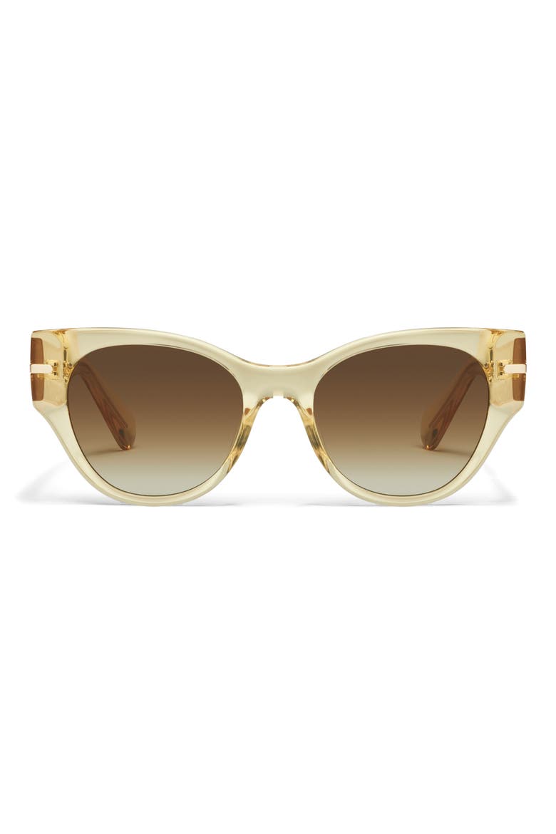 Chit Chat 53mm Cat Eye Sunglasses, Main, color, DAFFODIL/ BROWN