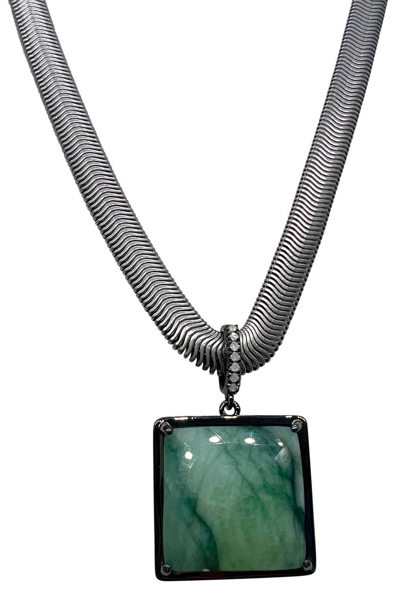 Minetta Emerald Pendant Necklace, Main, color, GREEN