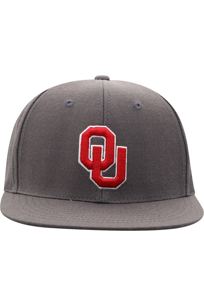 Men's Top of the World Charcoal Oklahoma Sooners Team Color Fitted Hat, Alternate, color, Charcoal